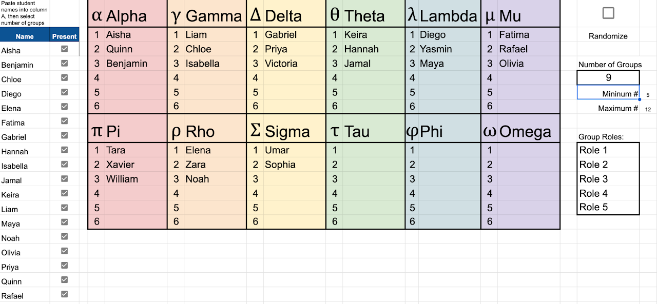 Visibly Random Group Generator